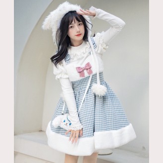 Houndstooth Sweet Lolita Plush Dress JSK by With Puji (WJ155)